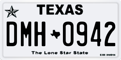 TX license plate DMH0942
