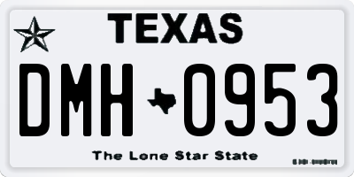 TX license plate DMH0953