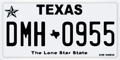 TX license plate DMH0955
