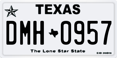 TX license plate DMH0957