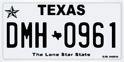 TX license plate DMH0961