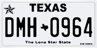 TX license plate DMH0964