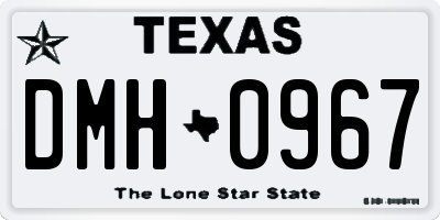 TX license plate DMH0967