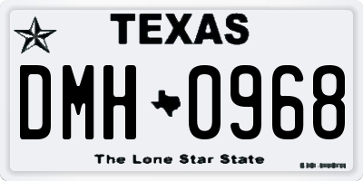 TX license plate DMH0968
