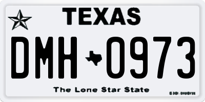 TX license plate DMH0973