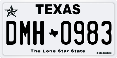 TX license plate DMH0983