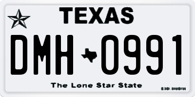 TX license plate DMH0991