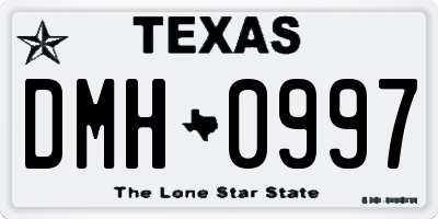 TX license plate DMH0997