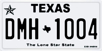 TX license plate DMH1004