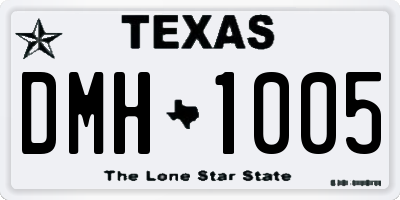 TX license plate DMH1005