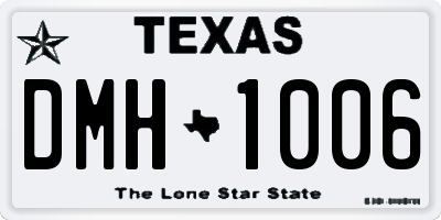 TX license plate DMH1006
