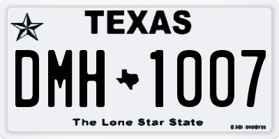 TX license plate DMH1007