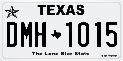 TX license plate DMH1015
