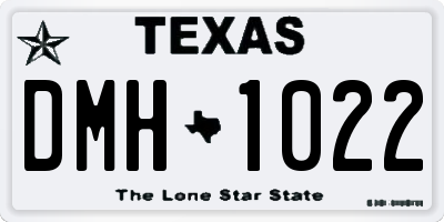 TX license plate DMH1022