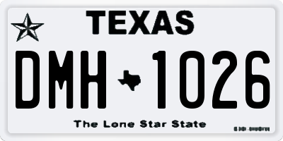 TX license plate DMH1026