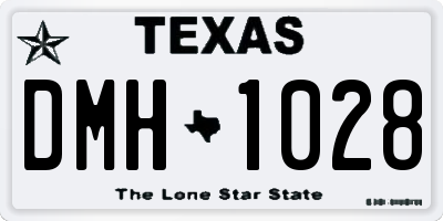 TX license plate DMH1028