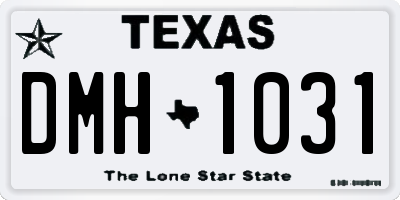 TX license plate DMH1031