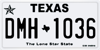 TX license plate DMH1036
