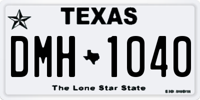 TX license plate DMH1040