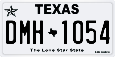 TX license plate DMH1054