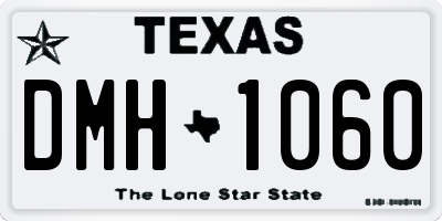 TX license plate DMH1060