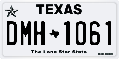 TX license plate DMH1061