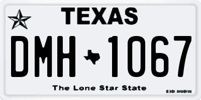 TX license plate DMH1067