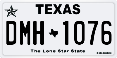 TX license plate DMH1076