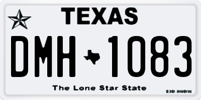 TX license plate DMH1083