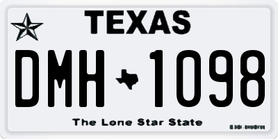 TX license plate DMH1098