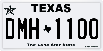 TX license plate DMH1100