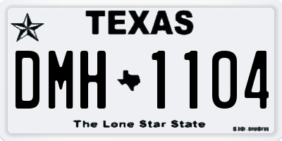TX license plate DMH1104