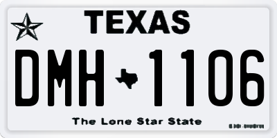 TX license plate DMH1106