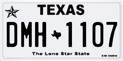 TX license plate DMH1107