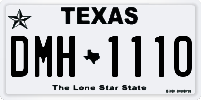 TX license plate DMH1110