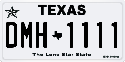 TX license plate DMH1111