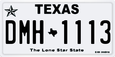 TX license plate DMH1113