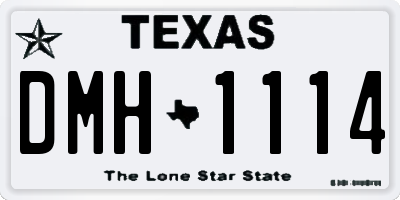 TX license plate DMH1114
