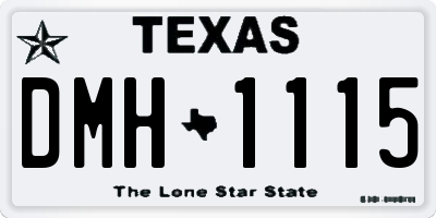 TX license plate DMH1115