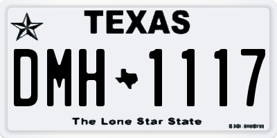 TX license plate DMH1117