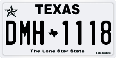 TX license plate DMH1118