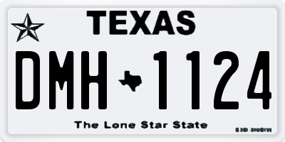 TX license plate DMH1124