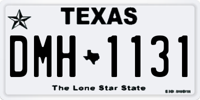 TX license plate DMH1131