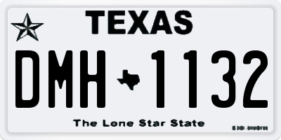 TX license plate DMH1132