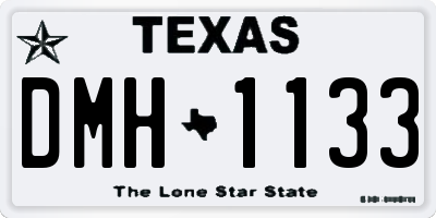 TX license plate DMH1133