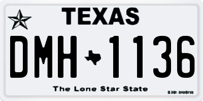 TX license plate DMH1136