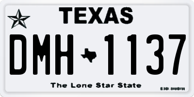 TX license plate DMH1137