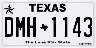 TX license plate DMH1143