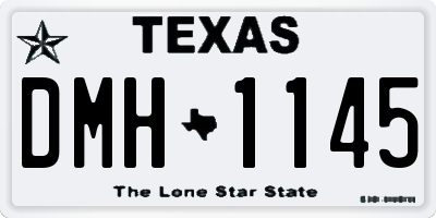 TX license plate DMH1145