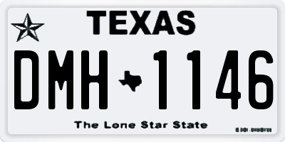 TX license plate DMH1146